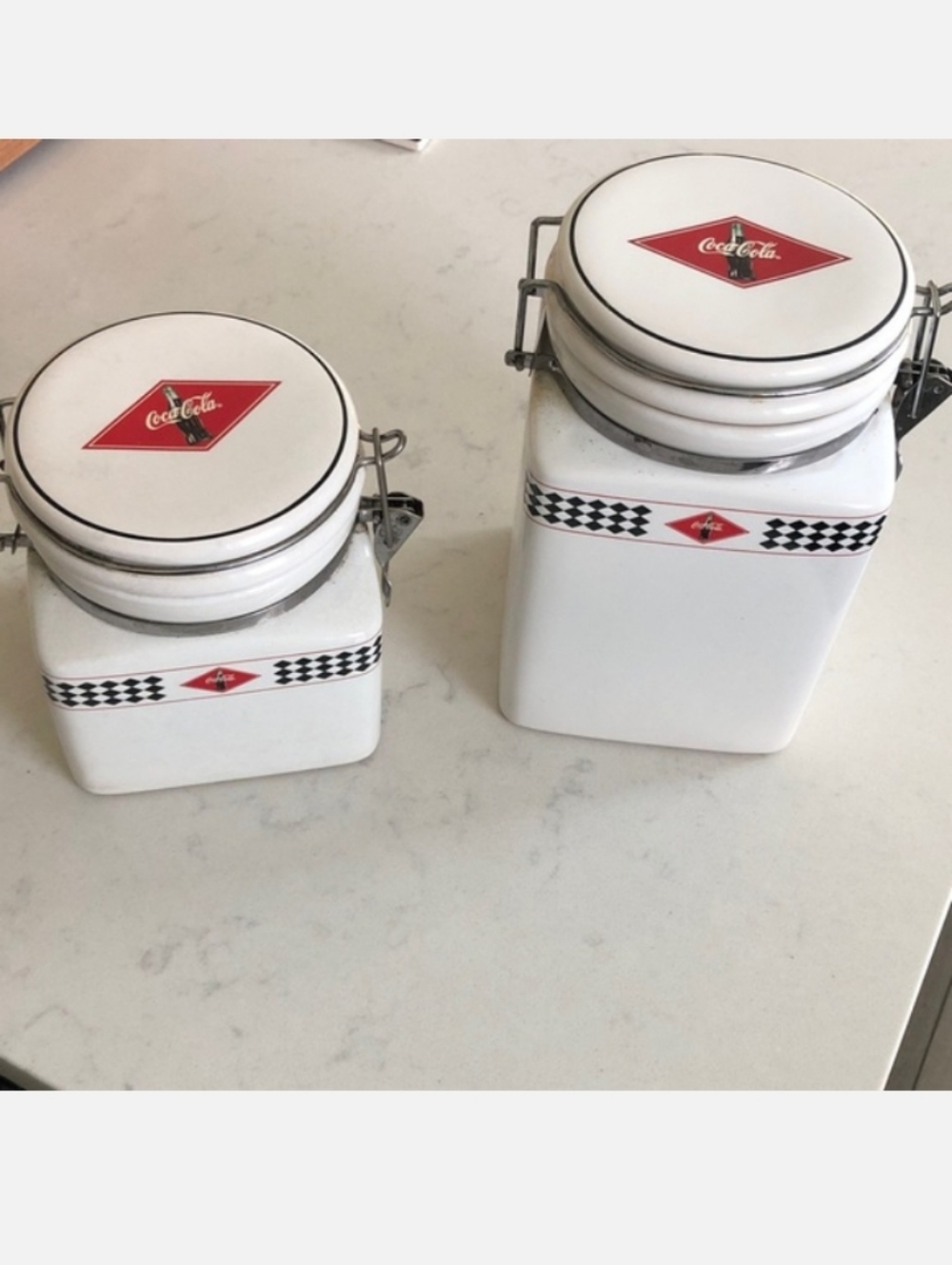 Coca-Cola Red and White Checkered Jars